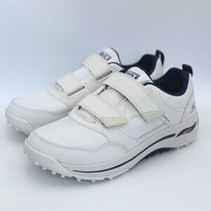 Skechers GO GOLF Arch Fit Walk White Navy Hook and Loop 2 Strap Shoes Mens 11.5